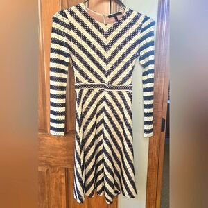 BCBG MaxAzria blue/cream dress is XS
